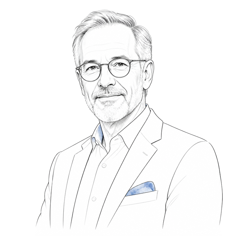 Illustrated portrait of David Aaker